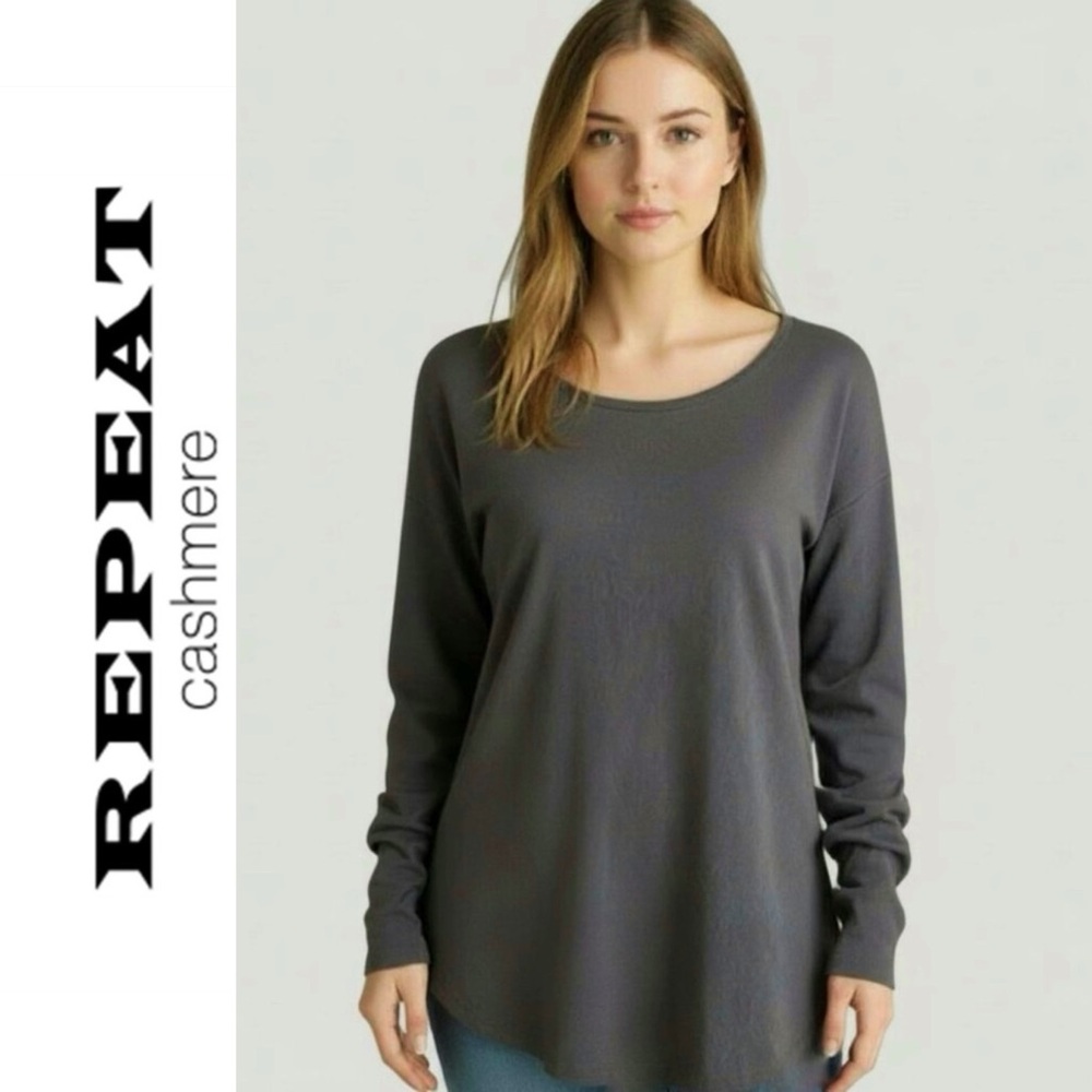 Repeat Cashmere Silver Edition Women's Brownish Gray Sweater Tunic Size Medium